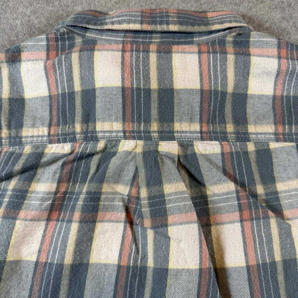 The North Face Shirt Mens L Blue Plaid Long Sleeve Flannel Lined Button-Up